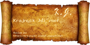 Krajnyik József névjegykártya